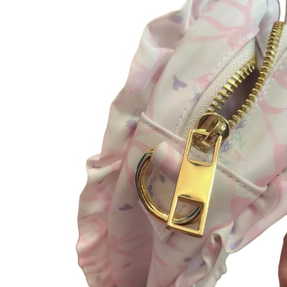 STONEY CLOVER LANE HIGH TEA RUFFLE MINI HEART TOTE SUGAR CUBE WHITE BOWS PINK - Picture 5 of 7